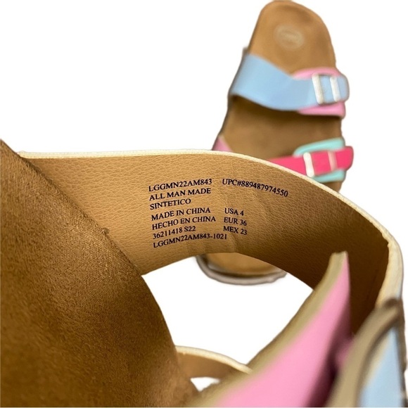 Wonder Nation color block sandals girls size 4 Comfort Footbed & Adjustable - Picture 3 of 5